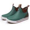 imageWTW Unisex Rain Boots for Men and Women Waterproof Rubber Fishing Deck Boots Neoprene Boots Slip on Ankle Garden ShoesGreen