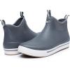 imageWTW Unisex Rain Boots for Men and Women Waterproof Rubber Fishing Deck Boots Neoprene Boots Slip on Ankle Garden ShoesGrey