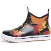 imageWTW Unisex Rain Boots for Men and Women Waterproof Rubber Fishing Deck Boots Neoprene Boots Slip on Ankle Garden ShoesMaple Leaves
