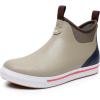 imageWTW Unisex Rain Boots for Men and Women Waterproof Rubber Fishing Deck Boots Neoprene Boots Slip on Ankle Garden ShoesApricot