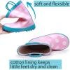 imageWTW Toddler and Kids Rain Boots UnisexChild Waterproof Rubber Rain Boots with EasyOn Handles in Fun Patterns for Girls and Boys ToddlerLittle KidBig KidDots