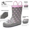 imageWTW Toddler and Kids Rain Boots UnisexChild Waterproof Rubber Rain Boots with EasyOn Handles in Fun Patterns for Girls and Boys ToddlerLittle KidBig KidCat