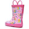imageWTW Toddler and Kids Rain Boots UnisexChild Waterproof Rubber Rain Boots with EasyOn Handles in Fun Patterns for Girls and Boys ToddlerLittle KidBig KidSnails
