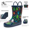 imageWTW Toddler and Kids Rain Boots UnisexChild Waterproof Rubber Rain Boots with EasyOn Handles in Fun Patterns for Girls and Boys ToddlerLittle KidBig KidForest
