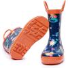 imageWTW Toddler and Kids Rain Boots UnisexChild Waterproof Rubber Rain Boots with EasyOn Handles in Fun Patterns for Girls and Boys ToddlerLittle KidBig KidCute Mermaids