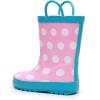 imageWTW Toddler and Kids Rain Boots UnisexChild Waterproof Rubber Rain Boots with EasyOn Handles in Fun Patterns for Girls and Boys ToddlerLittle KidBig KidDots