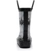 imageWTW Toddler and Kids Rain Boots UnisexChild Waterproof Rubber Rain Boots with EasyOn Handles in Fun Patterns for Girls and Boys ToddlerLittle KidBig KidBlackGrey