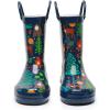 imageWTW Toddler and Kids Rain Boots UnisexChild Waterproof Rubber Rain Boots with EasyOn Handles in Fun Patterns for Girls and Boys ToddlerLittle KidBig KidForest