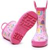 imageWTW Toddler and Kids Rain Boots UnisexChild Waterproof Rubber Rain Boots with EasyOn Handles in Fun Patterns for Girls and Boys ToddlerLittle KidBig KidSnails
