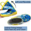 imageWTW Toddler and Kids Rain Boots UnisexChild Waterproof Rubber Rain Boots with EasyOn Handles in Fun Patterns for Girls and Boys ToddlerLittle KidBig KidMulti Cars