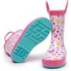imageWTW Toddler and Kids Rain Boots UnisexChild Waterproof Rubber Rain Boots with EasyOn Handles in Fun Patterns for Girls and Boys ToddlerLittle KidBig KidPony