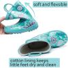 imageWTW Toddler and Kids Rain Boots UnisexChild Waterproof Rubber Rain Boots with EasyOn Handles in Fun Patterns for Girls and Boys ToddlerLittle KidBig KidAquamarine
