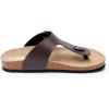 imageWomens Comfort Slide Sandals Cow Suede Cork Footbed Sandals for Women with Adjustable Strap Buckle Open Toe Beach SandalsBrown