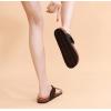 imageWomens Comfort Slide Sandals Cow Suede Cork Footbed Sandals for Women with Adjustable Strap Buckle Open Toe Beach SandalsBrown