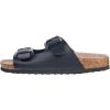 imageWomens Comfort Slide Sandals Cow Suede Cork Footbed Sandals for Women with Adjustable Strap Buckle Open Toe Beach SandalsBuckle Black
