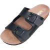imageWomens Comfort Slide Sandals Cow Suede Cork Footbed Sandals for Women with Adjustable Strap Buckle Open Toe Beach SandalsBuckle Black