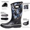 imageWTW Womens Rubber Rain Boots Mid Calf Waterproof Insulated Neoprene Muck Boots Outdoor Hunting Garden Boots for WomenBlue Berry