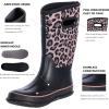 imageWTW Womens Rubber Rain Boots Mid Calf Waterproof Insulated Neoprene Muck Boots Outdoor Hunting Garden Boots for WomenBrown Leopard