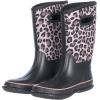 imageWTW Womens Rubber Rain Boots Mid Calf Waterproof Insulated Neoprene Muck Boots Outdoor Hunting Garden Boots for WomenBrown Leopard
