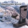 imageWTW Womens Rubber Rain Boots Mid Calf Waterproof Insulated Neoprene Muck Boots Outdoor Hunting Garden Boots for WomenBrown Leopard