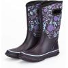 imageWTW Womens Rubber Rain Boots Mid Calf Waterproof Insulated Neoprene Muck Boots Outdoor Hunting Garden Boots for WomenGreen Flower