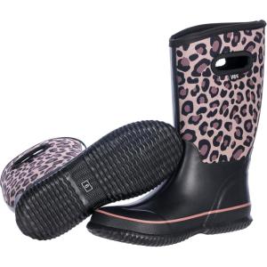 imageWTW Womens Rubber Rain Boots Mid Calf Waterproof Insulated Neoprene Muck Boots Outdoor Hunting Garden Boots for WomenBrown Leopard