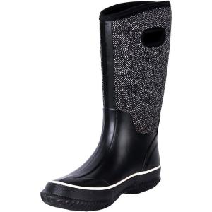 imageWTW Womens Rubber Rain Boots Mid Calf Waterproof Insulated Neoprene Muck Boots Outdoor Hunting Garden Boots for WomenWhite Dot