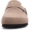 imageAsgard Suede Clogs Mules Potato Shoes with Comfort Cork Footbed  Wide Feet Please Half Size UPTaupe