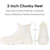imageAsgard Womens Ankle Rain Boots Waterproof Chelsea BootsPlatform Beige