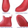 imageAsgard Womens Ankle Rain Boots Waterproof Chelsea BootsRed