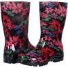 imageAsgard Womens Mid Calf Rain Boots Printed Waterproof Rubber Boots Short Garden ShoseBlooming Fuchsia