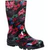 imageAsgard Womens Mid Calf Rain Boots Printed Waterproof Rubber Boots Short Garden ShoseBlooming Fuchsia