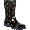 imageAsgard Womens Mid Calf Rain Boots Printed Waterproof Rubber Boots Short Garden ShosePineapple Black