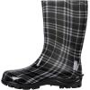 imageAsgard Womens Mid Calf Rain Boots Printed Waterproof Rubber Boots Short Garden ShosePlaid Black