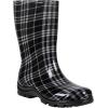 imageAsgard Womens Mid Calf Rain Boots Printed Waterproof Rubber Boots Short Garden ShosePlaid Black