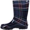 imageAsgard Womens Mid Calf Rain Boots Printed Waterproof Rubber Boots Short Garden ShosePlaid Navy