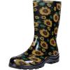 imageAsgard Womens Mid Calf Rain Boots Printed Waterproof Rubber Boots Short Garden ShoseSunflowers Black