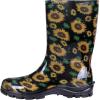 imageAsgard Womens Mid Calf Rain Boots Printed Waterproof Rubber Boots Short Garden ShoseSunflowers Black