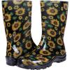 imageAsgard Womens Mid Calf Rain Boots Printed Waterproof Rubber Boots Short Garden ShoseSunflowers Black