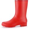 imageAsgard Womens Mid Calf Rain Boots Waterproof Garden Shoes Slip on Rubber BootsRed