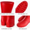 imageAsgard Womens Mid Calf Rain Boots Waterproof Garden Shoes Slip on Rubber BootsRed