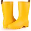imageAsgard Womens Mid Calf Rain Boots Waterproof Garden Shoes Slip on Rubber BootsYellow