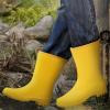 imageAsgard Womens Mid Calf Rain Boots Waterproof Garden Shoes Slip on Rubber BootsYellow