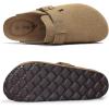imageAsgard Womens Suede Clogs Leather Mules Arch Support Potato Shoes with Comfort Cork Footbed  Wide Feet Please Half Size UPBrown