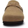 imageAsgard Womens Suede Clogs Leather Mules Arch Support Potato Shoes with Comfort Cork Footbed  Wide Feet Please Half Size UPBrown