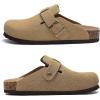 imageAsgard Womens Suede Clogs Leather Mules Arch Support Potato Shoes with Comfort Cork Footbed  Wide Feet Please Half Size UPBrown