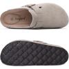 imageAsgard Womens Suede Clogs Leather Mules Arch Support Potato Shoes with Comfort Cork Footbed  Wide Feet Please Half Size UPGrey
