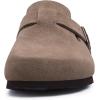 imageAsgard Womens Suede Clogs Leather Mules Arch Support Potato Shoes with Comfort Cork Footbed  Wide Feet Please Half Size UPMocha