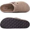 imageAsgard Womens Suede Clogs Leather Mules Arch Support Potato Shoes with Comfort Cork Footbed  Wide Feet Please Half Size UPTaupe
