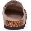 imageAsgard Womens Suede Clogs Leather Mules Arch Support Potato Shoes with Comfort Cork Footbed  Wide Feet Please Half Size UPTaupe
